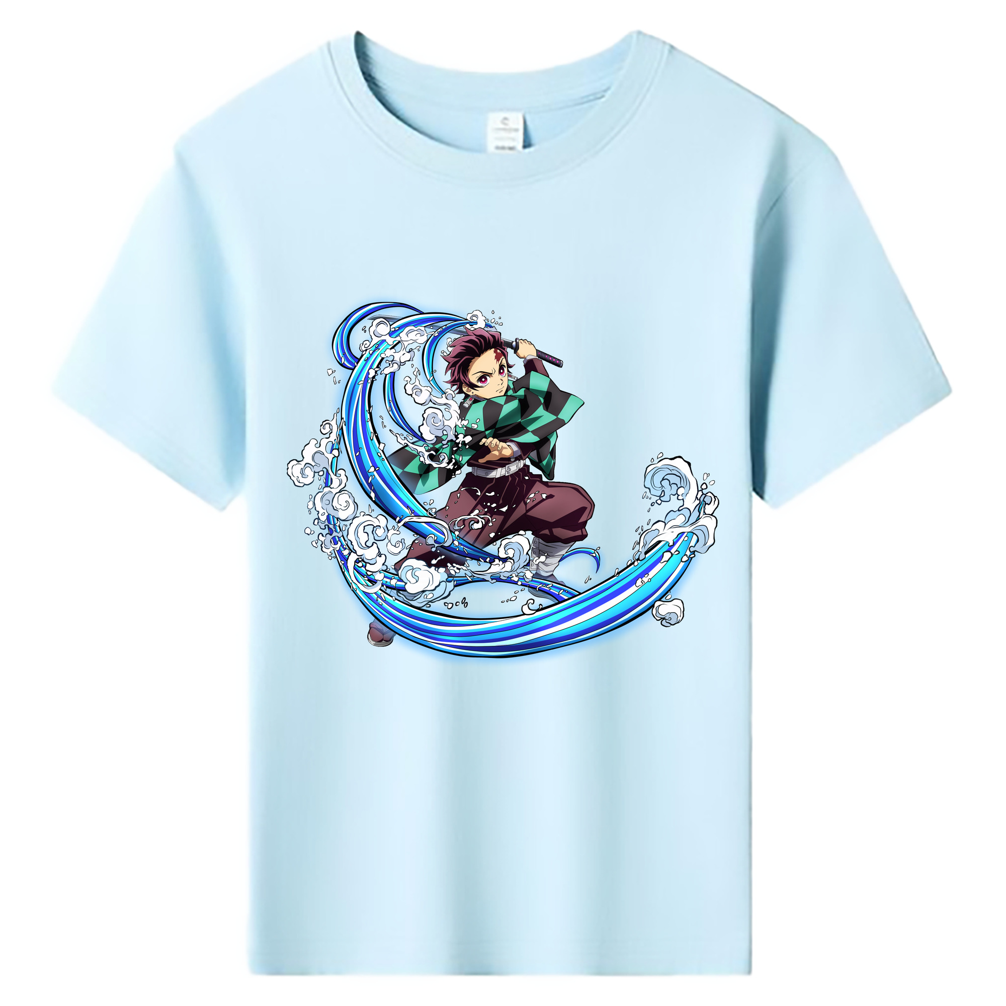 （画像用） 鬼滅の刃 竈門 炭治郎／かまど たんじろう Kamado Tanjirou 綿100％キッズTシャツ（フロントプリント）